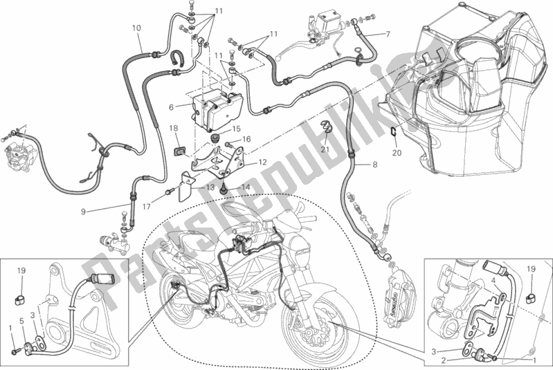 Wszystkie części do Uk? Ad Hamulcowy Abs Ducati Monster 795 ABS Thai 2014